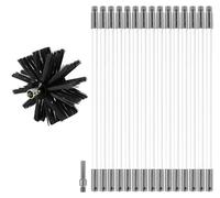 Solidchoice: Kit de limpieza de chimeneas con 15 varillas flexibles y cabezal de cepillo