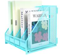 Solidchoice: Organizador de escritorio metálico con 4 compartimentos