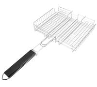 Solidchoice - Parrilla de malla para barbacoa de carbón con mango de madera