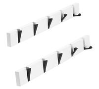 Solidchoice - Perchero de pared de madera con ganchos plegables - 5 ganchos