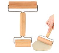Solidchoice: Rodillo de madera con doble rodillo para masa de pizza y postres