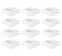 Solidchoice - Tazones blancos apilables para sopa, con orejas, de 290 ml
