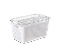 Solinder Cesta de Drenaje de 2 Capas con Filtro para Almacenamiento Verduras en la Cocina, Material PET Resistente Al Desgaste, Fácil Limpiar, Uso Informal, 1 Unidad (Blanco tamaño mediano 1.7L)