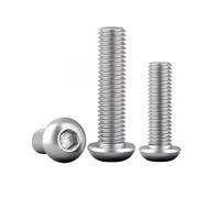 Solinxe 25 tornillos de cabeza de botón de 1/4-20 x 1, acero inoxidable 304, accionamiento hexagonal Allen, rosca completa