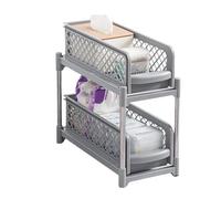 Sollee Organizador extraíble, estante de gabinete extraíble | Organizador | de cesta deslizante de doble capa - Organizador de gabinete extraíble, organizador de baño de 2 niveles y almacenamiento