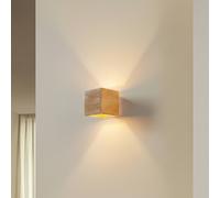 SOLLUX LIGHTING Aplique de pared Ara en forma de cubo de madera