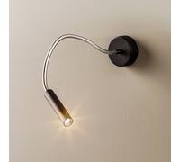 SOLLUX LIGHTING Aplique de pared Flexa con brazo flexible, negro