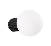 SOLLUX lighting Aplique de pared interior - Lámpara de pared de aluminio y cristal - 1 llama - Bombilla LED - Halo negro