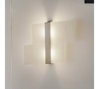 SOLLUX LIGHTING Aplique de pared Shifted, dos secciones de cristal, cromado