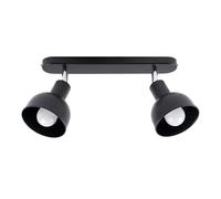 SOLLUX lighting - Aplique Elba - Apliques - Lámpara decorativa - Lámpara LED - Bajo consumo - Larga duración - Diseño atractivo - E27, 2x max 15W LED, ~230V, 50Hz - Negro