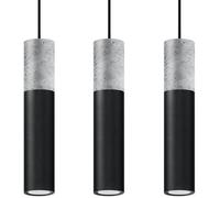 Sollux Lighting Borgio lámpara colgante 3x40 W negro-gris/gris ceniza SL.0652