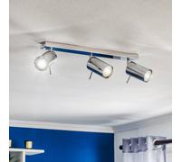 SOLLUX LIGHTING Downlight redondo, cromado, 3 luces lineales