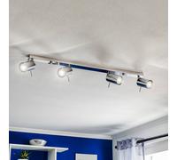 SOLLUX LIGHTING Downlight redondo, cromado, 4 luces lineales