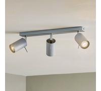 SOLLUX LIGHTING Downlight redondo, gris, 3 luces lineales