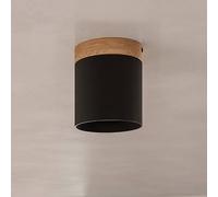 SOLLUX LIGHTING Downlight Rif, negro, Ø 12 cm, madera, aluminio