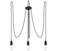 Sollux Lighting – Lámpara colgante Edison SL.0370 – 3x60 W, negra