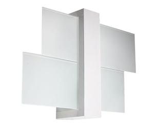SOLLUX lighting Feniks 1 Aplique | Elegante Carcasa De Madera + Combinación De Pantalla De Vidrio | Bombilla Reemplazable E27, 1 x 60 W | Blanco, 43 x 12 x 30 cm