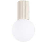 Sollux Lighting Lámpara de techo Halo – plafón aluminio y cristal, IP44, 1 luz LED, Beige