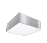 SOLLUX lighting Horus Lámpara De Techo Cuadrada, Diseño Minimalista y Moderno, Bombilla Reemplazable E27 (LED), 1x60 W, Fácil Limpieza, Fabricada En PVC, 25x25x11 cm, Blanco