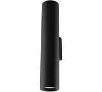 Sollux Lighting Aplique Lagos 2 SL.0330 – 2x40 W, GU10 reemplazable, pantalla cilíndrica – Negro