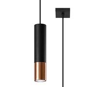 SOLLUX lighting Lámpara colgante lámpara colgante lámpara colgante - lámpara de techo acero - 1 llama - lámpara LED bombilla - cobre negro Loopez