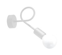 SOLLUX lighting - Lámpara de pared - SUPEŁ Lámpara de pared - Iluminación decorativa - Lámpara LED - Bajo Consumo Energético - E27, 1x max 15W LED, ~230V, 50Hz, IP20 - Blanco - 25x8x20cm