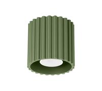 SOLLUX lighting Lámpara de techo plafón - foco de techo aluminio - 1 llama - bombilla LED - verde oliva Aura