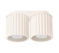 Sollux Lighting Plafón Aura 2 GU10 aluminio 2 llamas con bombilla LED Beige