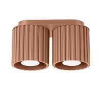 Sollux Lighting Plafón Aura 2 GU10 aluminio 2 llamas bombilla LED Moca