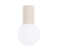 Sollux Lighting Lámpara de techo Halo – plafón aluminio y cristal, IP44, 1 luz LED, Beige