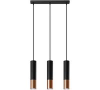 Sollux Lighting Loopez lámpara colgante 3x40 W negro-cobre SL.0948