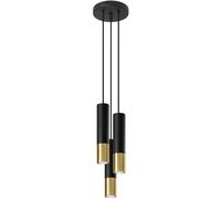 Sollux Lighting Loopez lámpara colgante 3x40 W negro-oro SL.0955