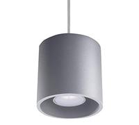 SOLLUX lighting Luminaria de suspensión Or iseño moderno con pantalla cilíndrica | Fabricada en aluminio, con bombilla GU10 reemplazable | Gris, 10 x 10 x 110 cm