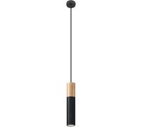 Sollux Lighting Pablo lámpara colgante 1x40 W negro-madera SL.0632