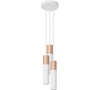 Sollux Lighting Pablo lámpara colgante 3x40 W blanco-madera SL.1013