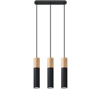 Sollux Lighting Pablo lámpara colgante 3x40 W negro-madera SL.0634
