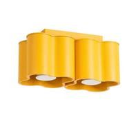 SOLLUX lighting Plafón interior LED GU10 2 luces aluminio 24,5x12x12 cm amarillo, OVIO 2
