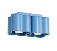 SOLLUX lighting Plafón interior LED GU10 2 luces aluminio 24,5x12x12 cm azul celeste, OVIO 2