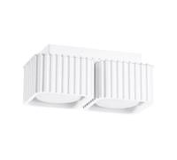 SOLLUX lighting Plafón interior LED GX53 2 luces aluminio 20,5x10x8 cm blanco, RIFF 2