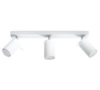 SOLLUX lighting Ring 3 Plafón | Diseño Minimalista Y Moderno, Brazo Ajustable Y Dirección De La Luz | Bombilla GU10 Reemplazable, 3 x 40 W | Acero, Blanco, 45 x 6 x 16 cm