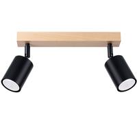 Sollux Lighting Verdo lámpara de techo 2x10 W negro-madera SL.1291
