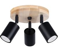 Sollux Lighting Verdo lámpara de techo 3x10 W negro-madera SL.1292