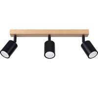 Sollux Lighting Verdo lámpara de techo 3x10 W negro-madera SL.1293