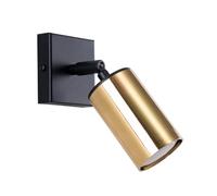 SOLLUX lighting - Winx Aplique - Lámparas de pared - Lámpara decorativa - Lámpara LED - Bajo consumo - GU10, 1x max 10W LED, ~230V, 50Hz - Negro/Dorado - 8x8x18,5cm