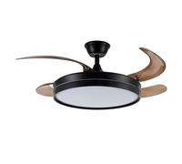 SOLMIRA Ventilador de Techo, Negro, Diámetro 106cm | Luz LED, Modo Frio Calor, Silencioso