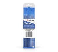 Solter Electrodos de Tungsteno Azul 2% Lantano (WL20) - Caja 10 Unidades - Soldadura TIG en Corriente Continua (DC) - Arco Estable para Acero, Inox, Titanio y Cobre (2,4 Ø)