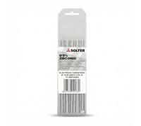 Solter Electrodos Tungsteno Blanco 0,8% Zirconio - Consumibles TIG GTAW para Aluminio, Alta Estabilidad de Arco y Baja Contaminación (1,6 Ø)