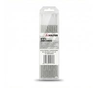 Solter Electrodos Tungsteno Blanco 0,8% Zirconio - Consumibles TIG GTAW para Aluminio, Alta Estabilidad de Arco y Baja Contaminación (2,0 Ø) AC.