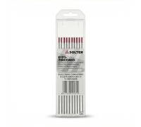 Solter Electrodos Tungsteno Blanco 0,8% Zirconio - Consumibles TIG GTAW para Aluminio, Alta Estabilidad de Arco y Baja Contaminación (3,2 Ø) AC.