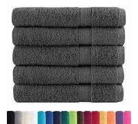 SOLUND Toallas 50 pzas Antracita 100x200 cm 600 g/m² Algodón | 100 % algodón hilado en anillo, gancho para colgar, lavable a máquina, uso multiusos, color antracita